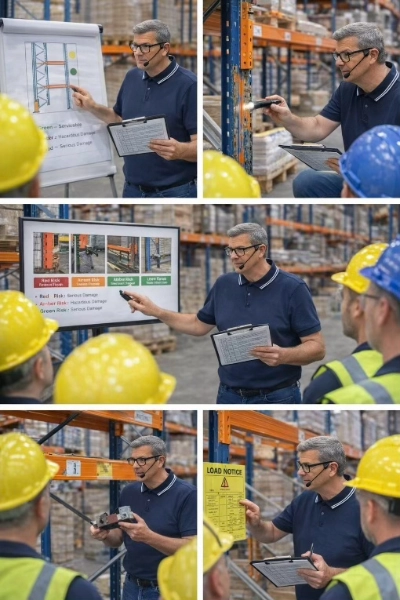 Ian delivering racking inspection training