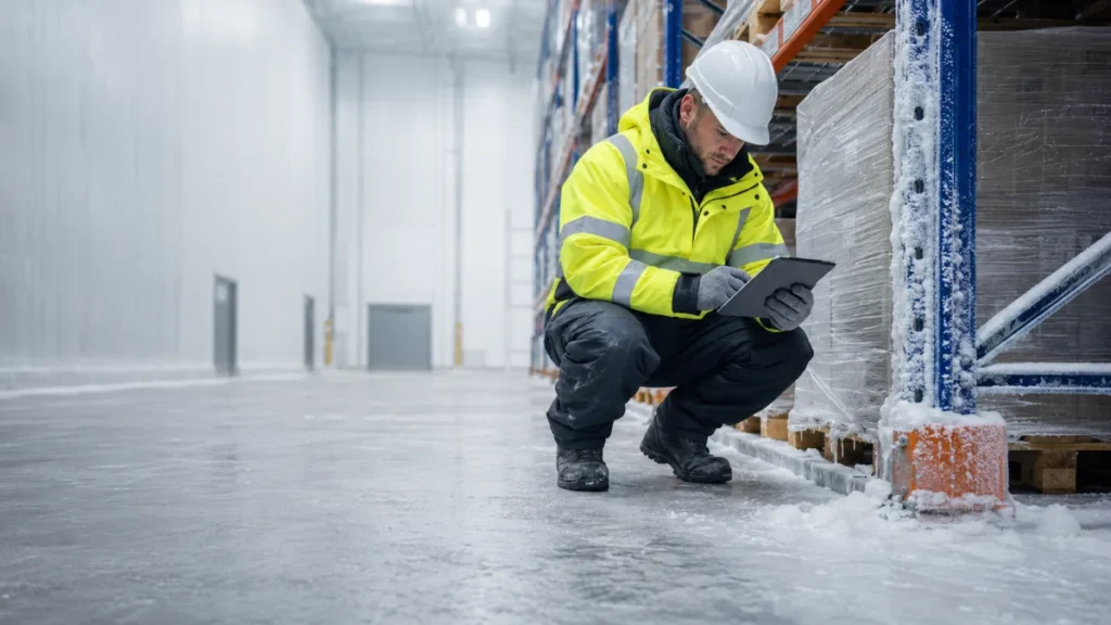 Cold Storage Racking Systems: Types, Benefits And Inspection Risks 1 Ice build-up and cold storage racking safety guide